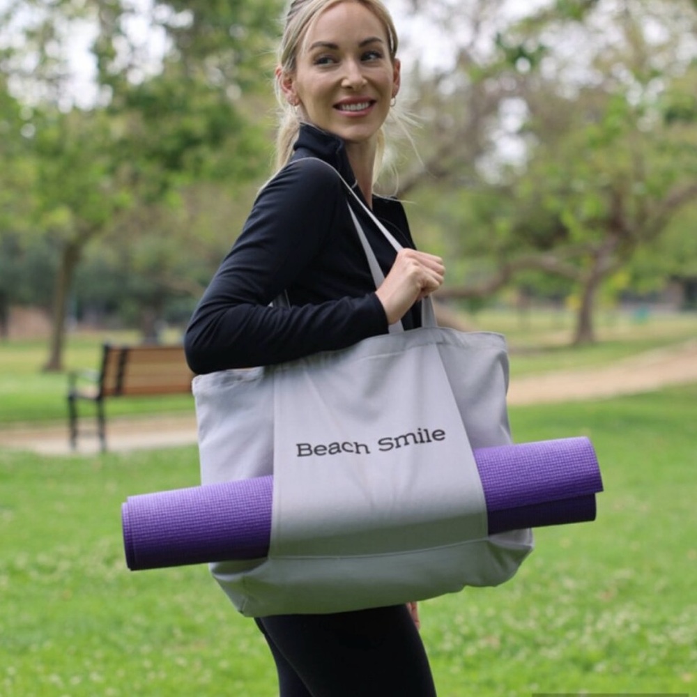 Organic Cotton Yoga Bag Beach Smile
